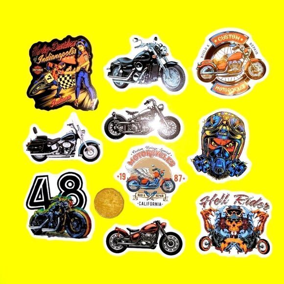3/$20 Brand New 10x Bikers Harley Davidson Waterproof Stickers - Picture 1 of 1